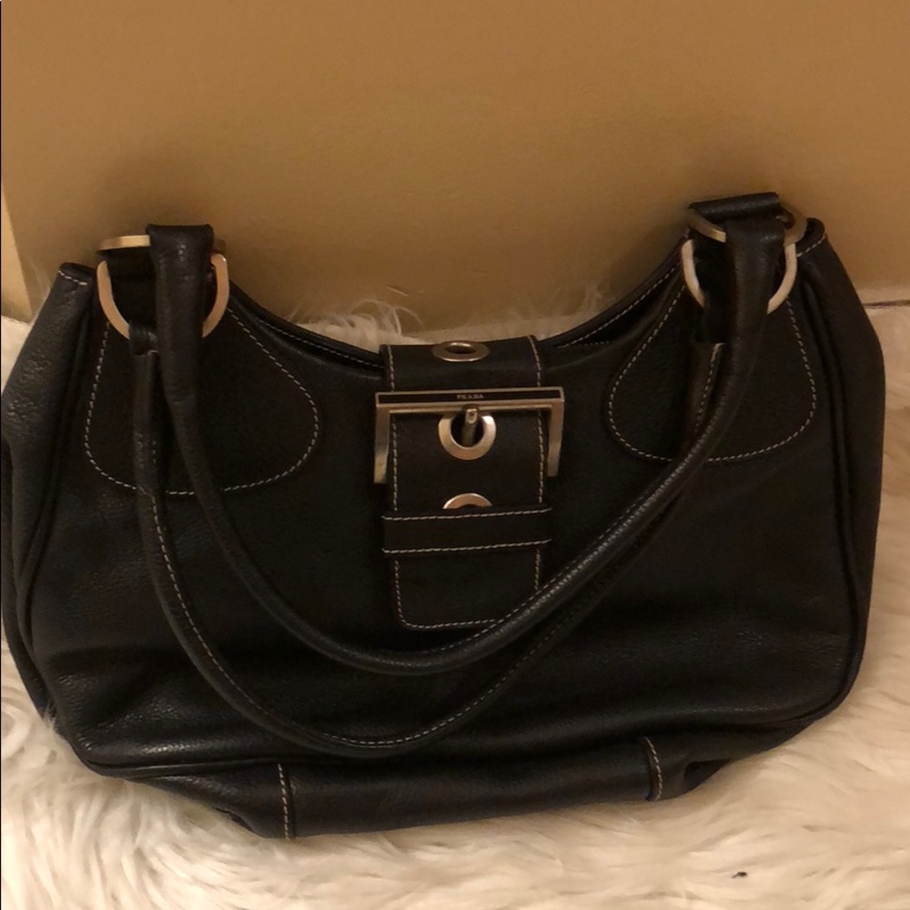 Authentic PRADA Tessuto Black Leather Handbag